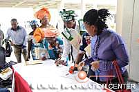 Participants and guests during registration